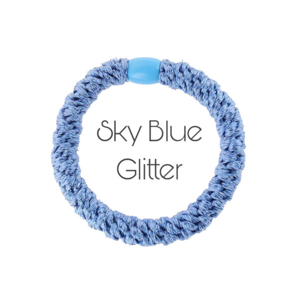 Haarelastik-Sky-blue-glitter