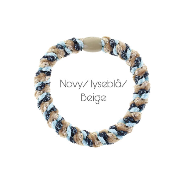 Haarelastik-Navy-lyseblaa-beige